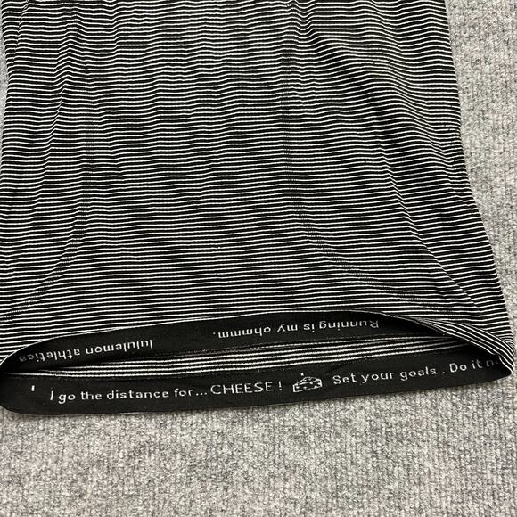 Lululemon Tank Top Womens 4 Black Striped Running Scoop Neck Racerback Pullover - Picture 5 of 10